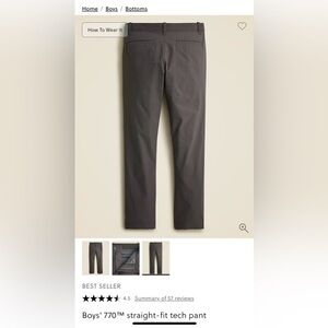 NWT J.Crew crewcuts grey boy’s size 6 tech pants